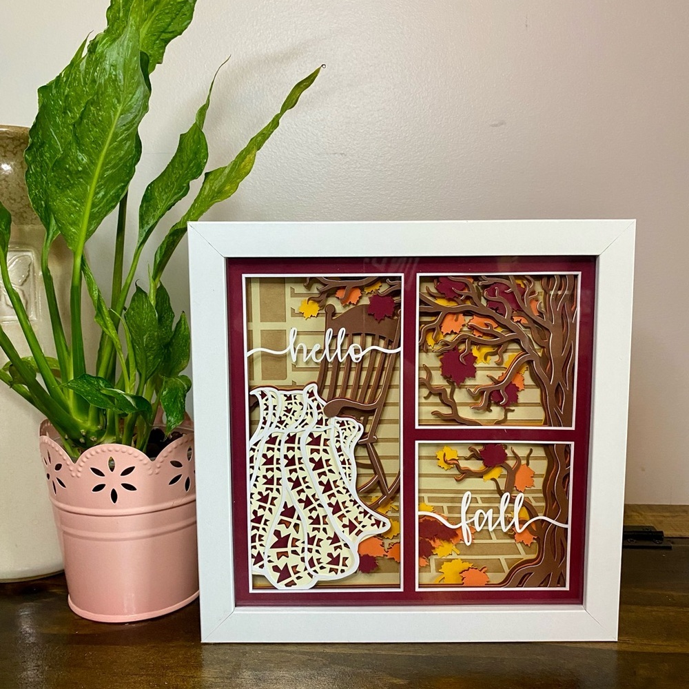 3D Hello Fall Shadowbox